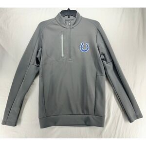 Antigua Indianapolis Colts Mens Medium Quarter Zip Pullover Gray NFL
